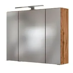 Held-Möbel Spiegelschrank Lucca Holzoptik Braun Eiche 80 cm