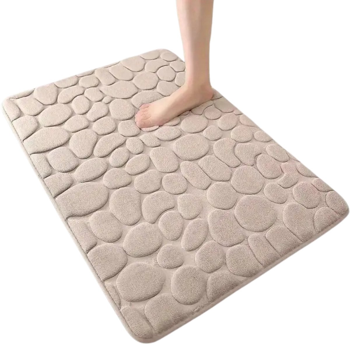 Livano Sneldrogende Badmat met Antislip - Beige - Maat L