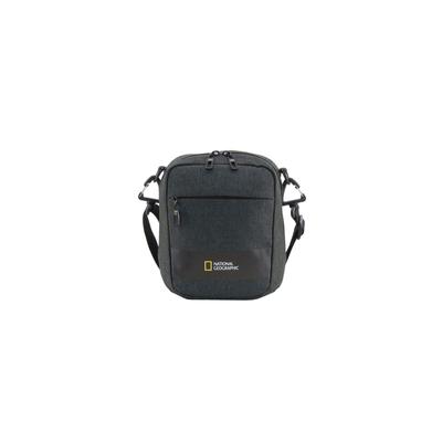 Schultertasche NATIONAL GEOGRAPHIC "SHADOW", Damen, Gr. B/H/T: 10cm x 25cm x 21cm, grau (anthrazit), Kunstfaser, unifarben, Taschen Schultertasche, Hergestellt aus recycelten PET-Flaschen