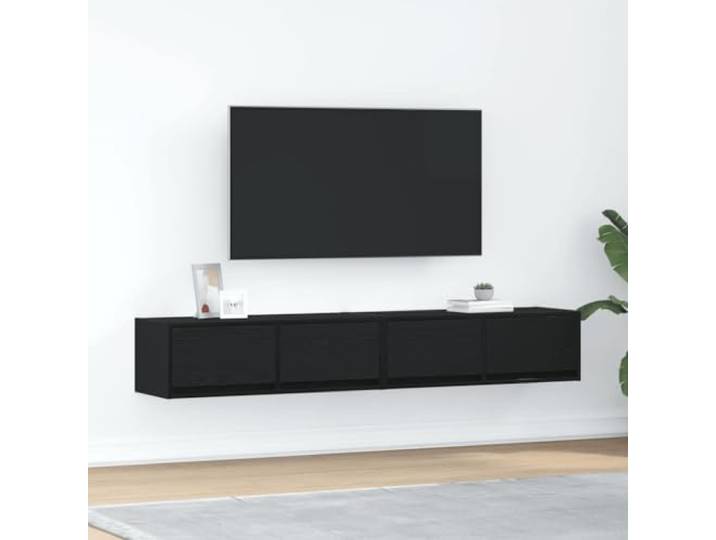 HEFZGDB TV-Schränke 2 STK. Schwarz Eichen-Optik 80x31x25,5 cm, TV-Wandschrank mit stabilem Holzwerkstoff und reichlich Stauraum für Multimedia und Deko, platzsparendes Sideboard