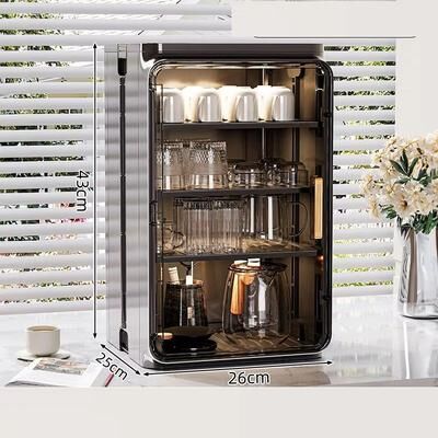 Discount Dollar Deals Water Cup Storage Rack, Desktop Coffee Mug Organizer, Household Dust Proof Tea Cup Holder, Drip Cup Holder, Tea Set khaki