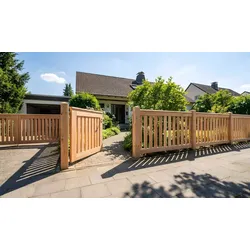 Douglasie Einzeltür Chur – Holzpforte aus Douglasie, naturbelassen – quadratische Gartenpforte 100 x 100 cm – Tür für Garten & Grundstück