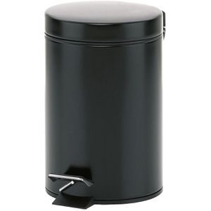 Kela Mülleimer Monaco, 20903, schwarz, Kosmetikeimer aus Metall, 3 Liter