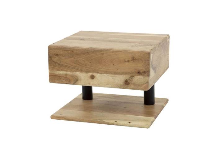 Table de chevet murale 1 tiroir 1 étagère en acacia