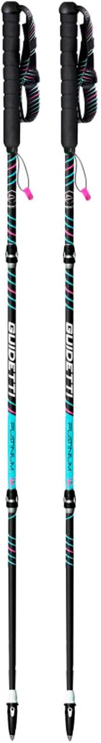 Guidetti  - Flashlock Platinium Aero Carbone Pulse Noir Turquoise - 105 - Bâtons de trail