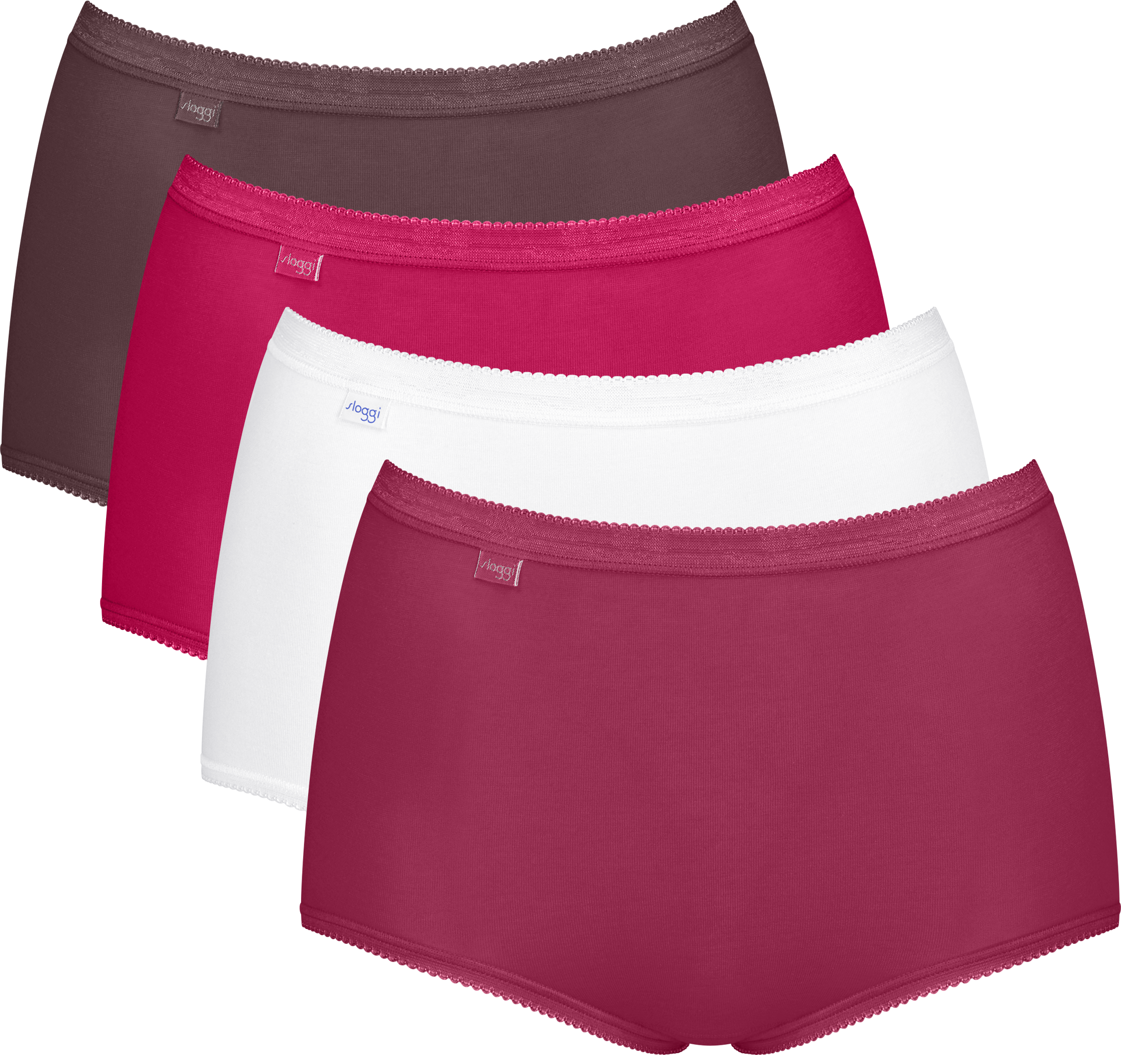 Maxislip SLOGGI "Basic+ Maxi", Damen, Gr. 46, Single Jersey, bunt (braun combination), Single Jersey, Obermaterial: 95% Baumwolle, 5% Elasthan, körpernah, Unterhosen Maxislip, perfekter Sitz, besonders weiche Nähte, Cotton-Mix, Multipack braun combination