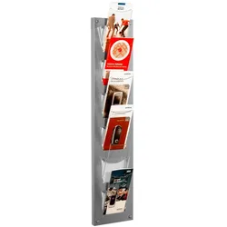 Kerkmann, Prospektständer, Wandprospekthalter alu 1/3 DIN A4 6 Fächer (1/3 Din A4)