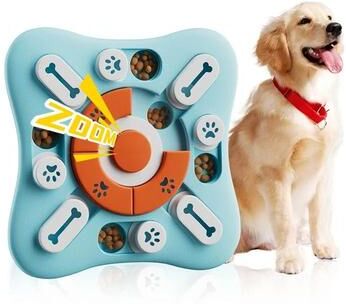 Inspired Finds Interactive Slow Feeder Puzzle Bowl Toy For Dogs & Cats spin Treat Puzzle