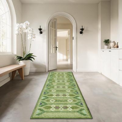 Garvee Boho Machine Washable Geometric Low Pile Area Rug