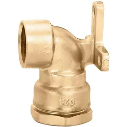 Caleffi, Rohrverbindungstechnik, Wand-Winkelverschraubung 869 Messing 20 x 1/2" IG (Winkelverbindung)