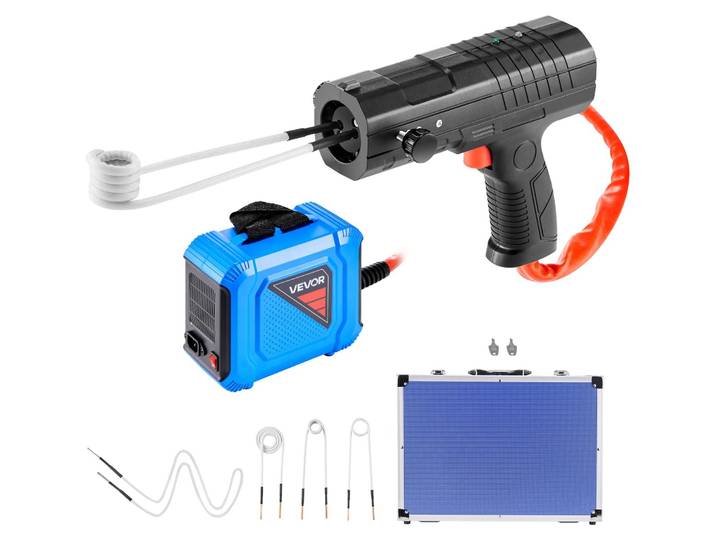 VEVOR Chauffage par induction pour enlever les vis\, 1800 W\, kit de chauffage par induction magnétique\, appareil de chauffage pour enlever les vis rouillées\, outils de réparation pour garage automobile avec 4 bobines