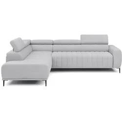 Ecksofa Gandi Cord Grau Hellgrau