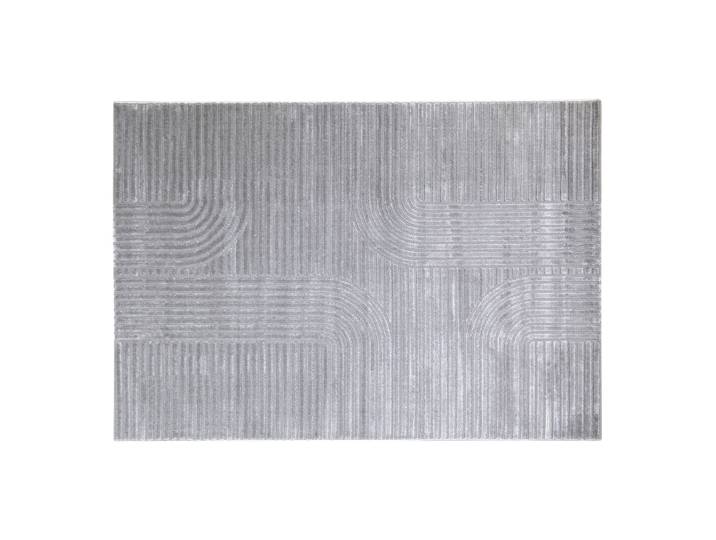 Tapis graphique rectangulaire gris 160 x 230 cm MAGNUS