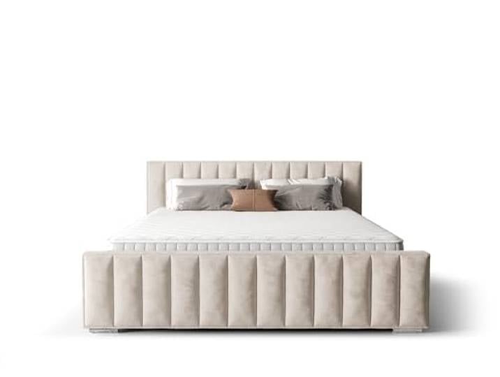Verona Idee Polsterbett Solar mit Lattenrost Holzrahmen Bettkasten 5 Größen viel Farben Auswahl Beige 180cm X 200cm