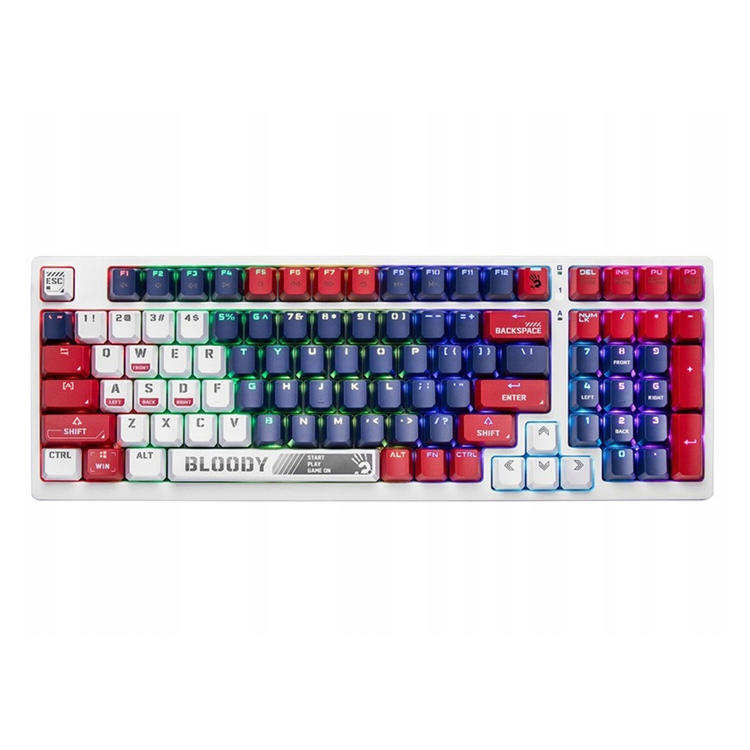 A4TECH BLOODY S98 USB Gaming Toetsenbord, Marineblauw, Mechanisch met BLMS Red Plus switches