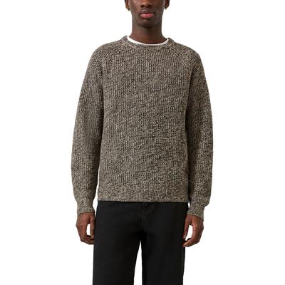 Strickpullover QS, Herren, Gr. M, braun, Strick, Obermaterial: 100% Polyacryl, meliert, normal hüftbedeckend, Rundhals, Bündchen, Pullover Strickpullover, Melierter Winterpullover mit Rundhals