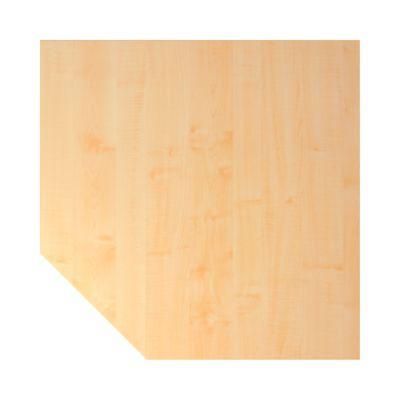 Trapezplatte JENA, 1-Fuß, B 1200 x T 1200 x H 720 mm, Gestell alusilber, Ahorn-Dekor