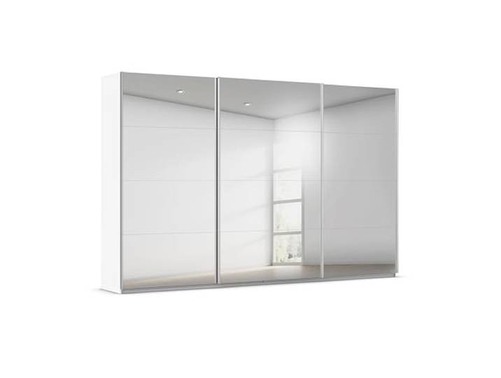 Rauch Möbel KULMBACH, Schwebetürenschrank, Farbe Weiß, Breite 360 cm Kleiderschrank mit Schwebetüren, Schiebetüren, 3-türig, mit Spiegel, Zubehör Basic, Schlafzimmer, Jugendzimmer, Garderobe