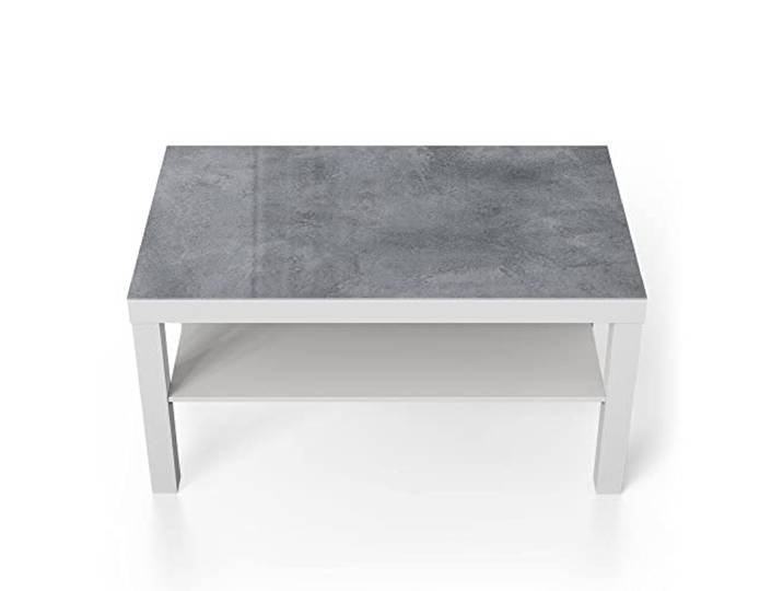 DEQORI Glastisch weiß groß 90x50 cm Motiv Betonstruktur im Detail ausgefallener Beistelltisch aus Glas Hochglanz Couchtisch fürs Wohnzimmer moderner Couch Tisch mit Design