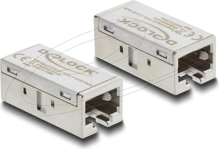 Delock RJ45-naar-RJ45 adapter Cat.6A met metalen behuizing