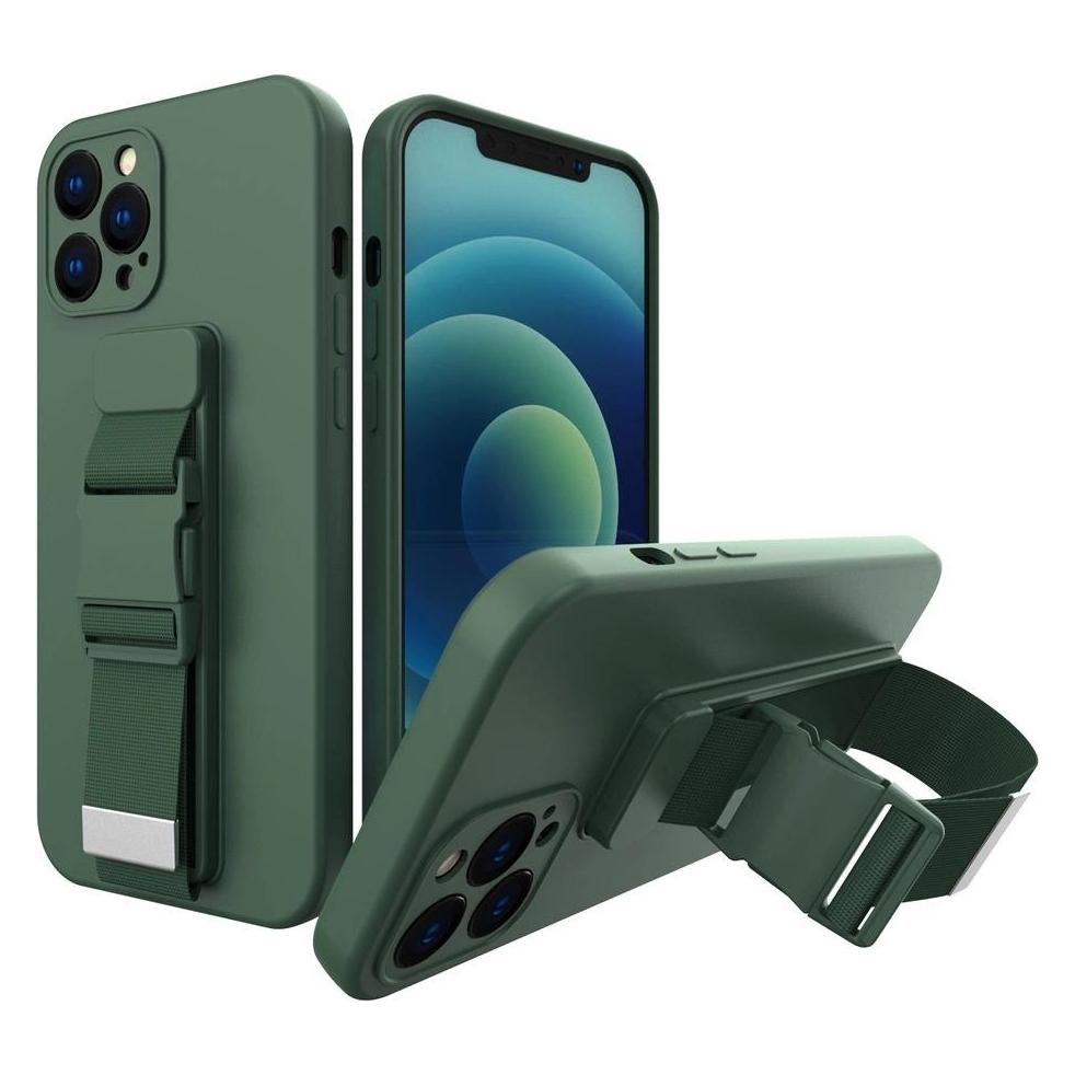 Hurtel Rope case gel case with a chain lanyard bag lanyard iPhone 11 Pro Max dark green (1404978613)