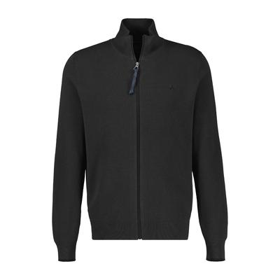 Strickjacke LERROS "Sportive Strickjacke aus Baumwolle in modischer 2-Tone-Optik", Herren, Gr. XXL, schwarz, 100% Baumwolle, Strickjacken Strickjacke