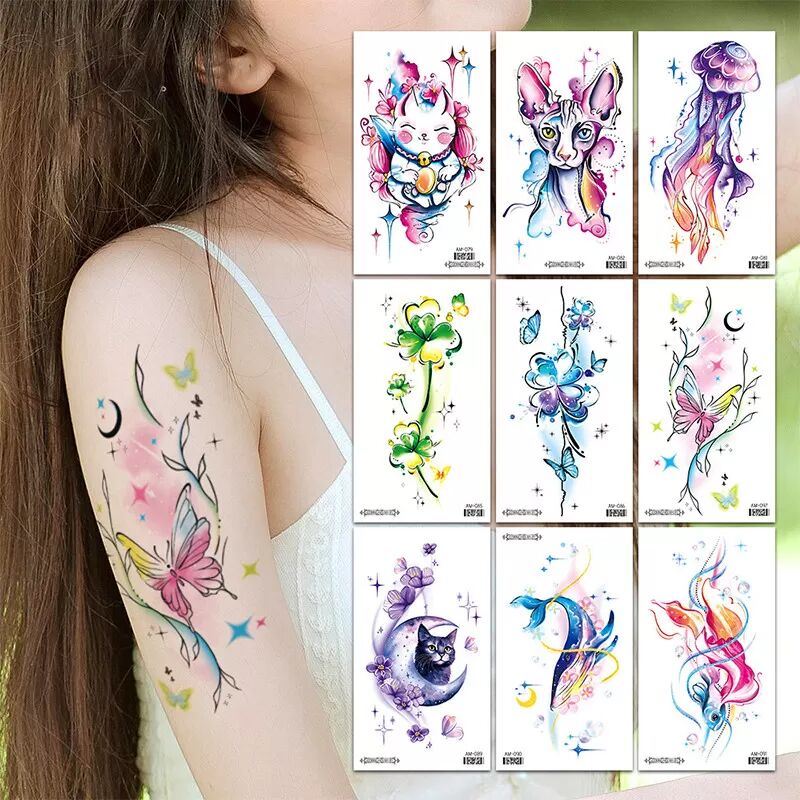 INF 12-Blatt Temporäres Tattoo-Paket
