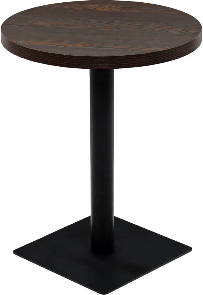 Borough Wharf Vowell Round Dining Table with Steel Base Brown 75 cm H x 60 cm W x 60 cm D
