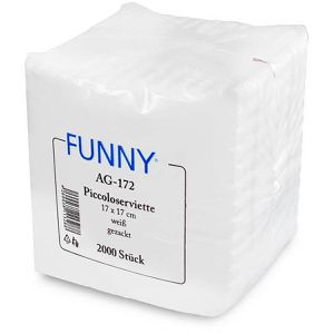Funny Servietten 094-5, hochweiß, 17 x 17 cm, ungefaltet, 1-lagig, 10 x 2000 Stück