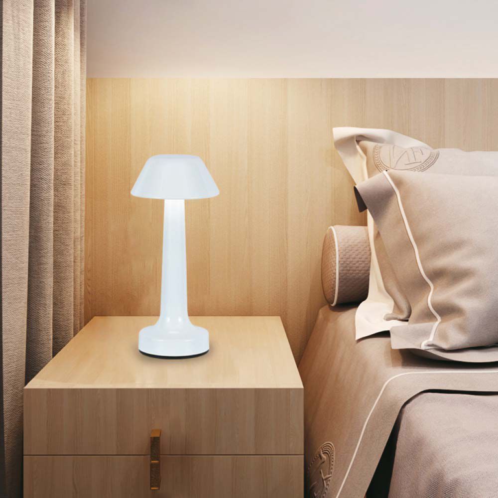 V-Tac Vt-7566 Lampada Da Tavolo Led 1w Ricaricabile Usb-C Colore Bianco Touch Dimmerabile 3in1 - 10569