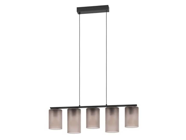 Eglo Suspension luminaire Colomera\, lampe de plafond suspendue à 5 abat-jour\, lustre élégant pour salle à manger\, métal noir et verre fumé\, douille E27\, 80 cm