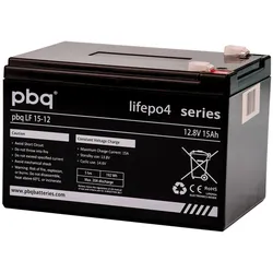 pbq LiFePO4-Akku 12,8V 15Ah inkl. BMS Balancer Faston 6,3