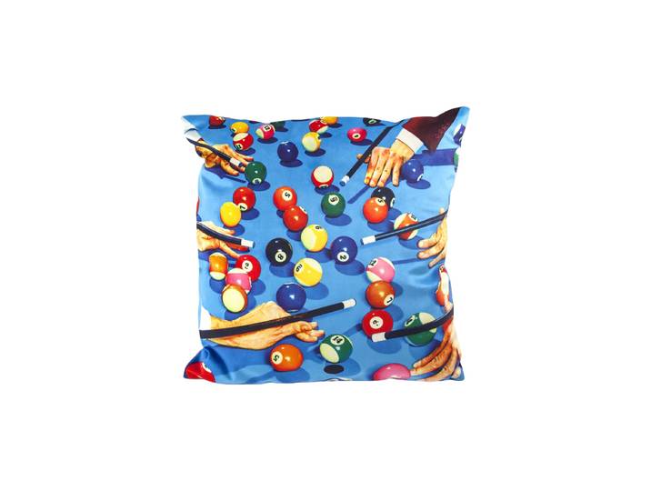 Design Kissen „Toiletpaper Snooker“ Samt Multicolor Seletti