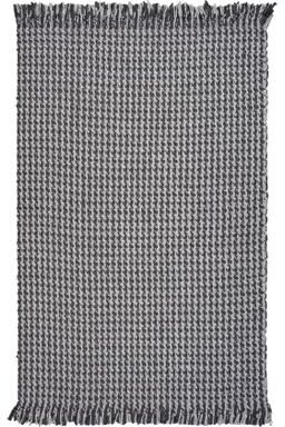 Domani Oahu Casual Houndstooth Handwoven Wool Area Rug with Fringe