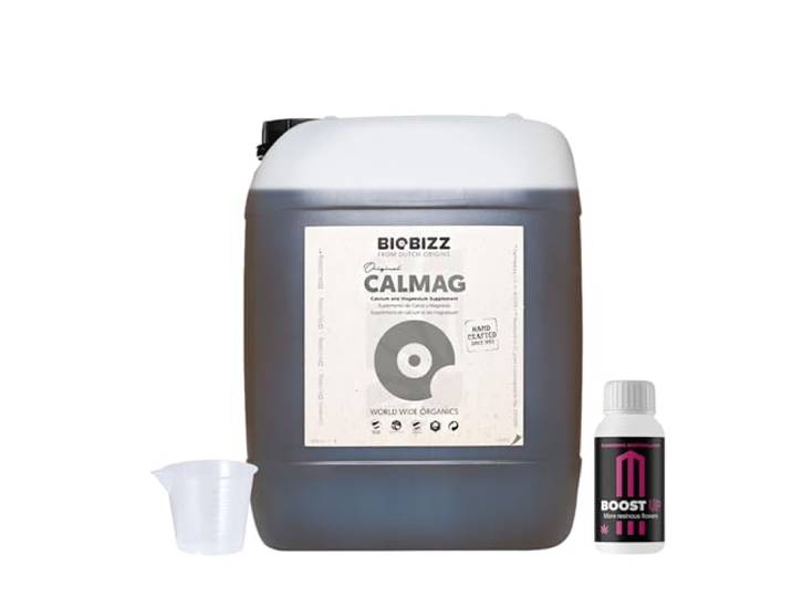 GROWMANIA Cal Mag von BioBizz 20L + Probe Boost Up von Up Nutrients + Messbecher Professionelles Kalzium- und Magnesiumsupplement Für den kommerziellen Einsatz in der extensiven Landwirtschaft