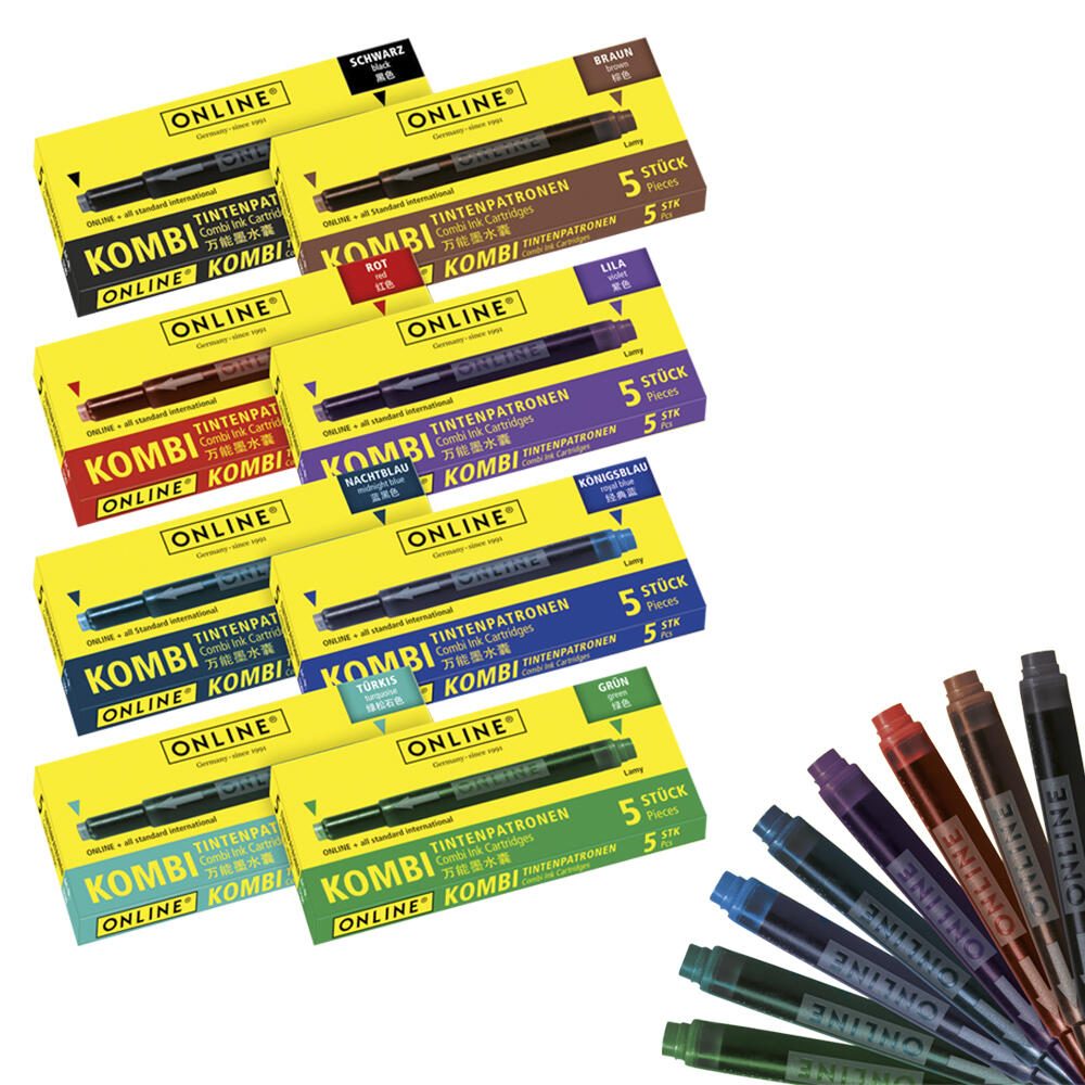 ONLINE® Kombipatrone für Füller bunt 70057