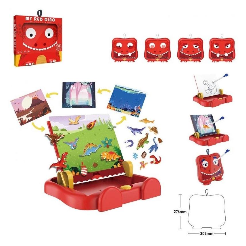 Trifox Grosse Magnettafel Dinosaurier Stift + Magnete (M0-HW21046160-0)