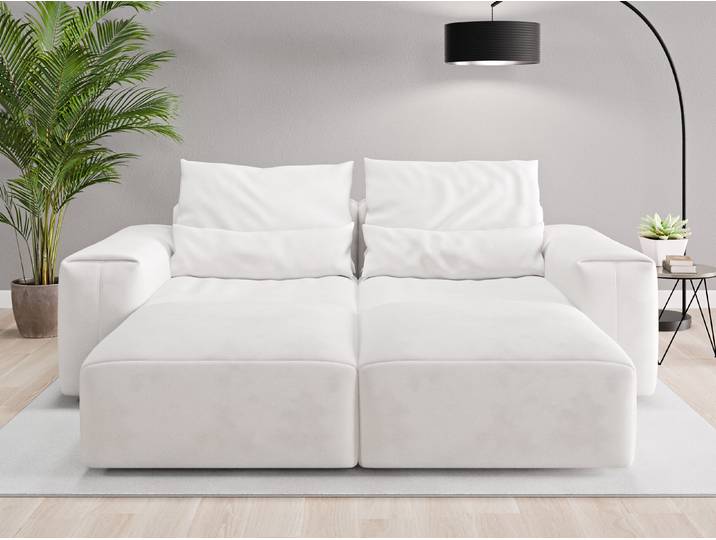 Loveseat Denver - Weiß (Cremeweiß) - Vintage Velours