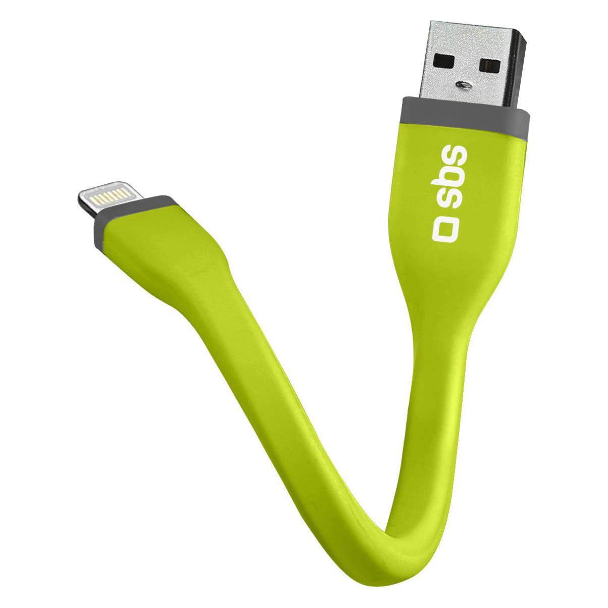 SBS Mini Lightning-Kabel zum Aufladen (0.12 m, USB 2.0) (TECABLELIGSHFLATG)