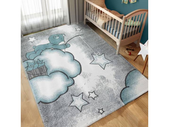 Tapis enfant CARPETTEX - Ours adorables - Bleu - 160x230cm