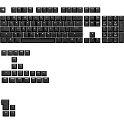 Glorious GPBT Basics Keycaps, ANSI Layout (US), PBT, Dye-Sub - Classic Black, Keycaps, Schwarz