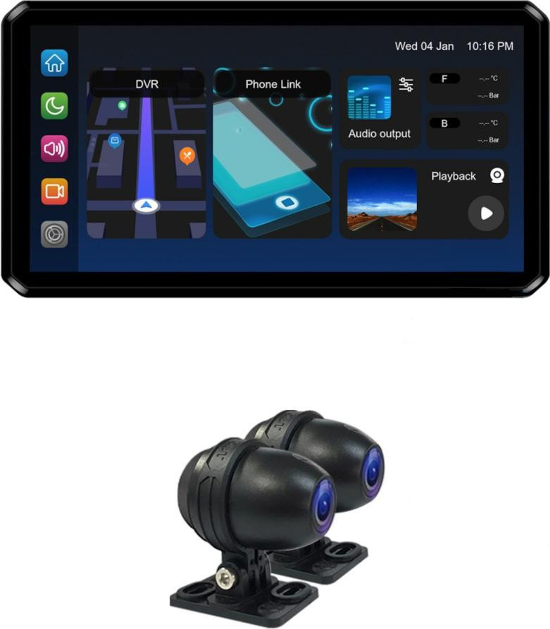 AlienRider M2 Pro Multimediasysteem voor motorfietsen met camera's