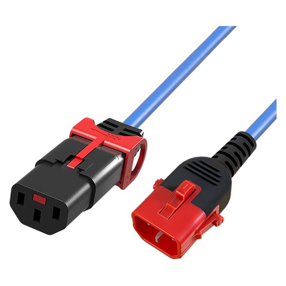ACT Powercord C13 - C14 Dual IEC LOCK blue 0.5 m (0.50 m) (AK5516)