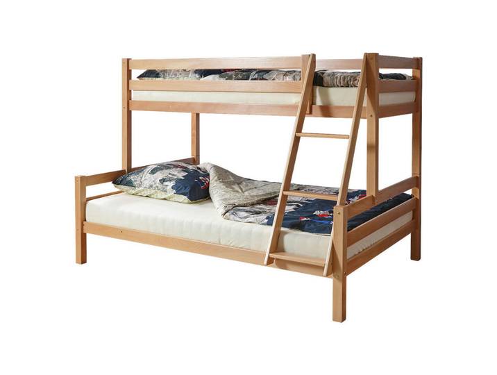 Livetastic Etagenbett, Buchefarben, Holz, Buche, massiv, 140x200 cm, nur für Rollroste geeignet, Baby- und Kindermöbel, Kinderzimmer & Jugendzimmer, Kinderbetten, Etagenbett