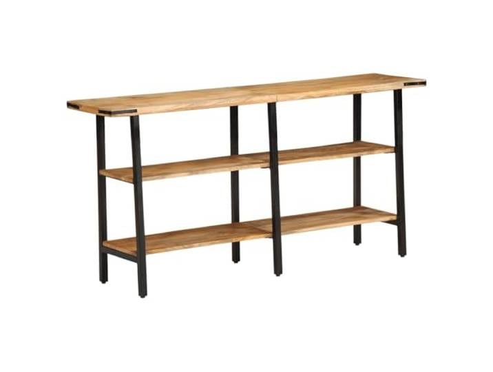GHVBNMF Konsolentisch 140x35x70 cm Massivholz Mango Flurtisch Drei Ablagen bieten viel Stauraum für Dekoration im Flur, Wohnzimmer oder Schlafzimmer. Robustes Design mit Metallgestell.