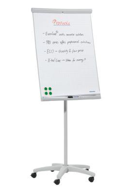 Flipchart Franken U-Act!Line mobil, 700x1000 mm, mit 5 Rollen, magnetisch, recycelt, hellgrau