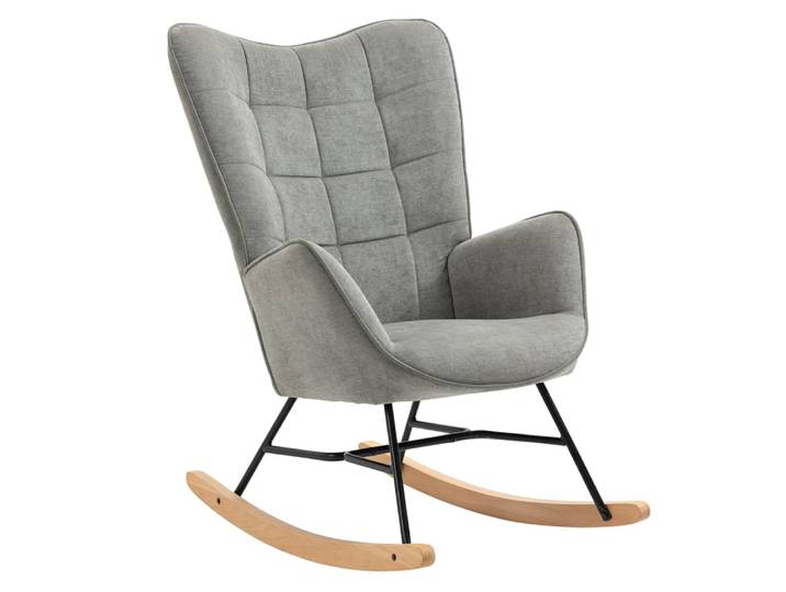 Chaise à bascule scandinave en tissu polyester gris
