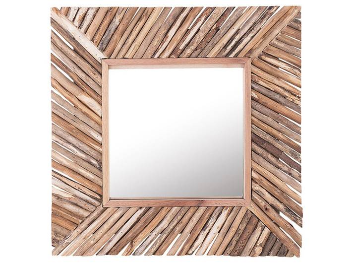 WANDSPIEGEL Holz hellbraun quadratisch 60/60 cm Kanab