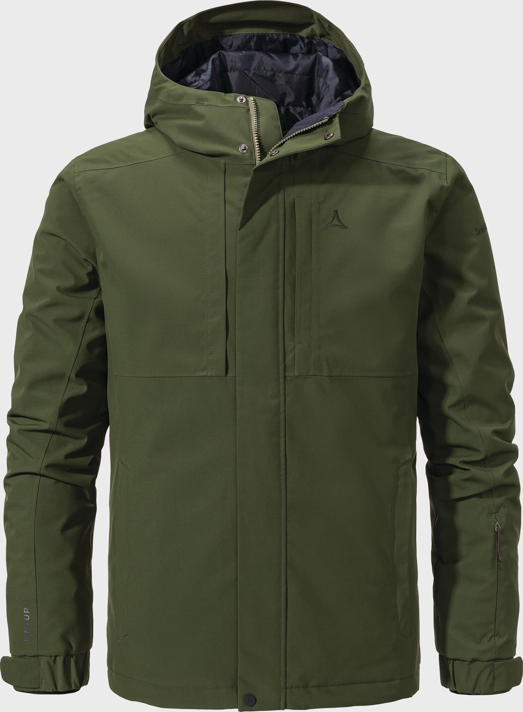 Outdoorjacke SCHÖFFEL "Ins Jacket Antwerpen M", Herren, Gr. 56, grün (6004, grün), Oberstoff : 100% Polyester (Membran: Polyurethan) Futter : 100% Polyester Wattierung : 100% Polyester, regular fit, hoch geschlossener Ausschnitt, Jacken Outdoorjacke 6004,