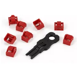 Synergy 21 TP-Stecker TP/RJ45 Blocker Rot 10er Pack mit 1x Sicherheitsschlüssel, Staubschutzkappe, Netzwerk-Sch, Notebook Security, Rot